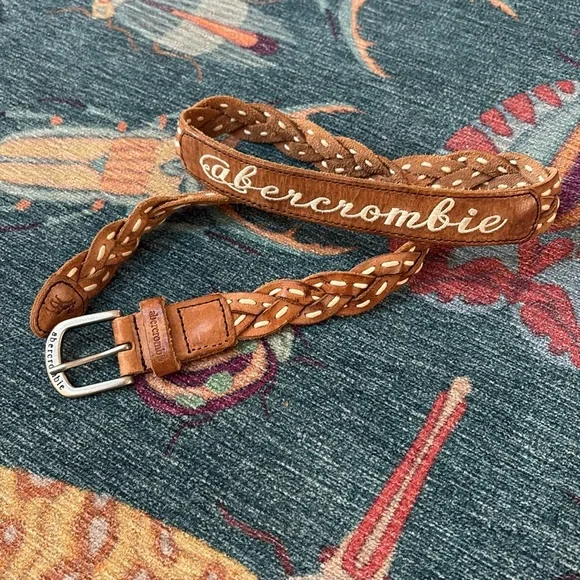 Abercrombie Brown Braided leather Belt S - Picture 1 of 4